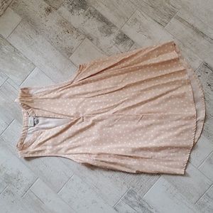 A New Day Women's Small Sleeveless Blouse Polka Dot Peachy Pink Top